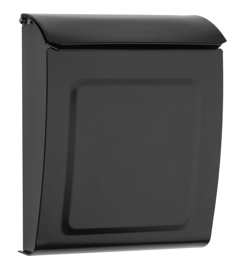 Architectural Mailboxes Aspenâ„¢ Locking, Vertical Wall-Mounted Mailbox for Outside, Modern Metal Galvanized Steel Small Mail Box with Lock and Key Drop Box, Black - Image 1